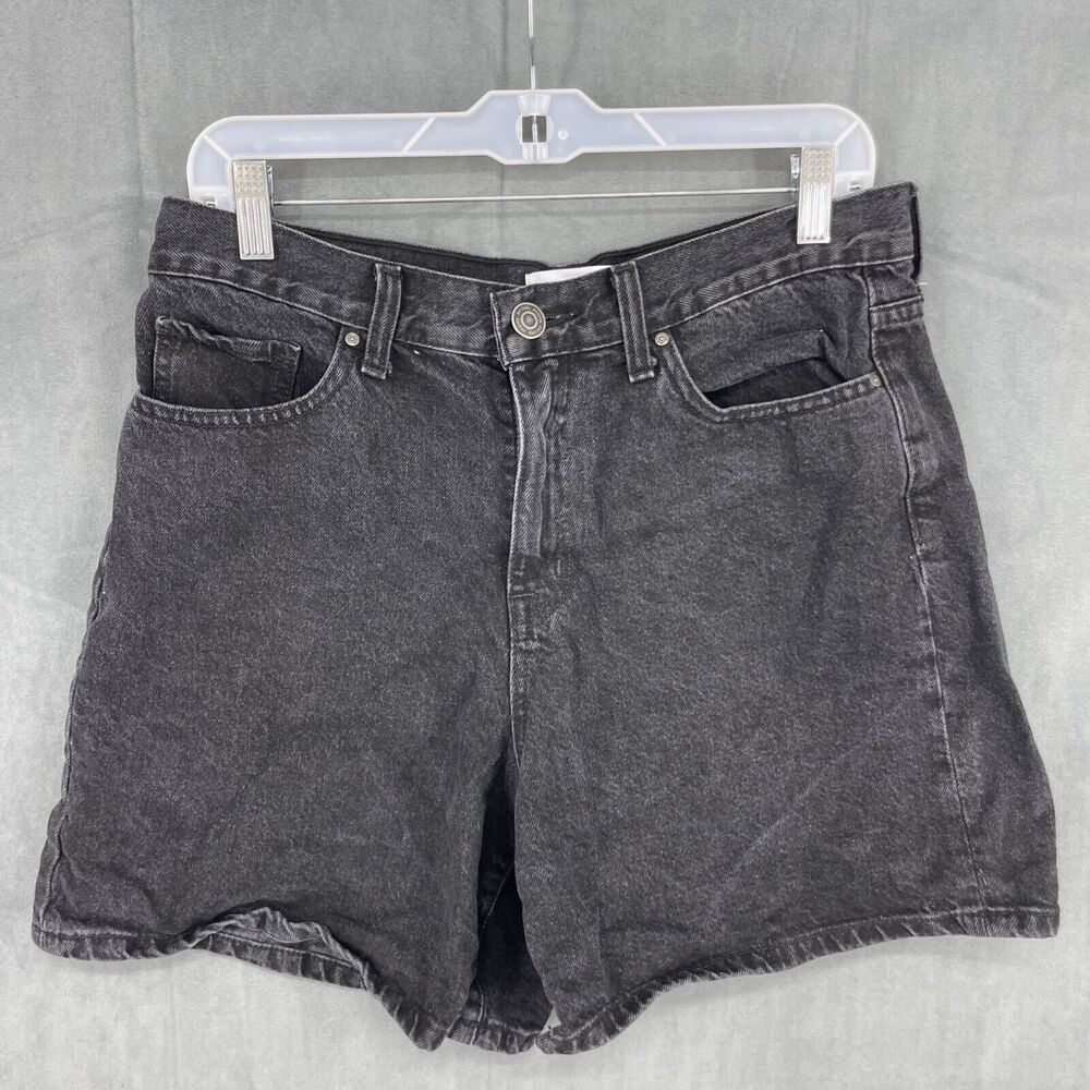 RSQ High Rise Shorts Womens 30 Black Denim 100% Cotton Pockets